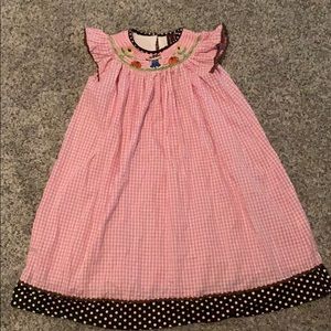 Gingham Smocked Scarecrow & Pumpkins Dress